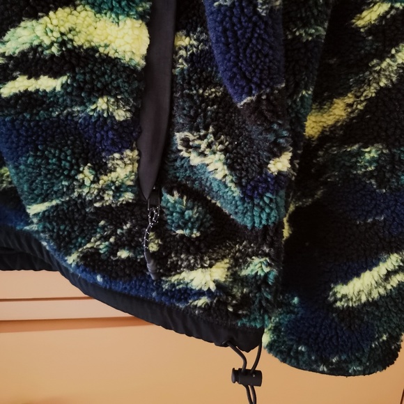 American Eagle Men Multi-colored Sherpa Zip-Up Jacket (M) - Picture 6 of 13